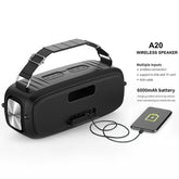 HOPESTAR A20 Pro TWS Portable Outdoor Waterproof Subwoofer Bluetooth Speaker with Microphone, Support Power Bank & Hands-free Call & U Disk & TF Card & 3.5mm AUX, A20 Pro Black, A20 Pro Green, A20 Pro Blue, A20 Pro Red, A20 Pro Yellow